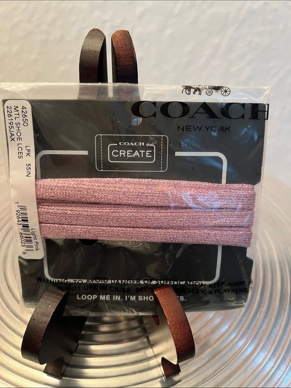 COACH NIP PINK METALLIC WOMAN’S 55” SHOELACES